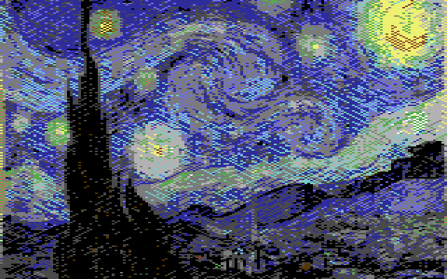 Van Gogh's The Starry Night as a multicolor bitmap