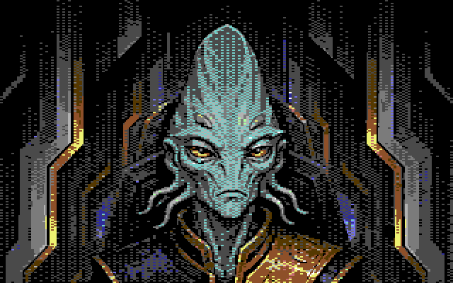 An alien ambassador's portrait as multicolor with sprites