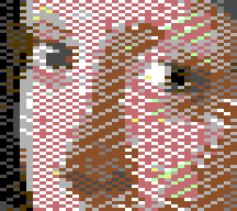 Two-color mix, fine with Wide pixels: Diagonal