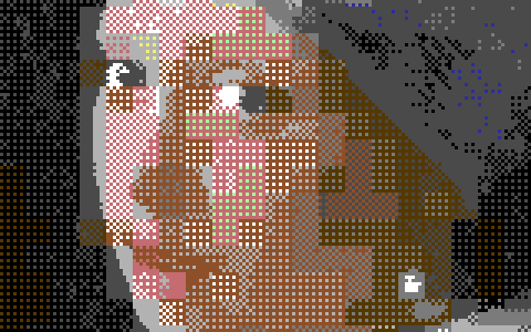 Girl with a Pearl Earring as a hires bitmap, a detail at 3×